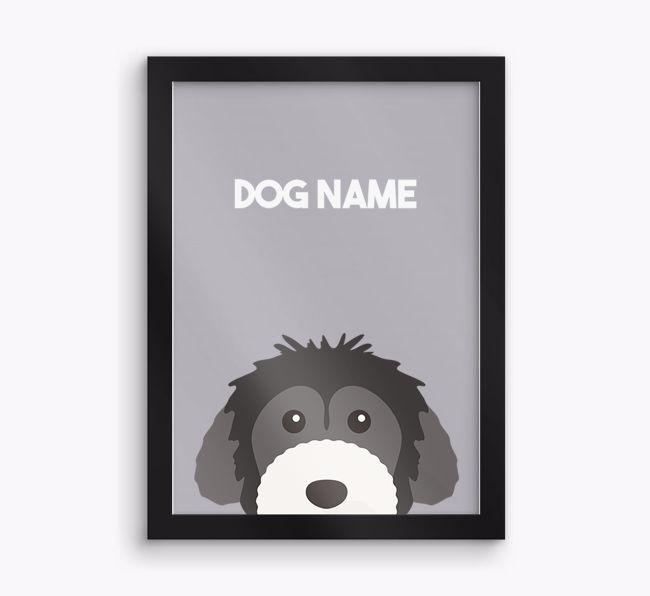 Peeking Dog: Personalised {breedFullName} Framed Print